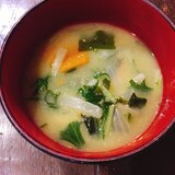 水菜とかぼちゃのお味噌汁